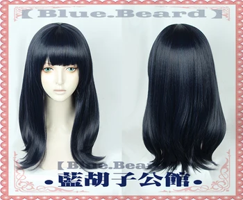 Anime sss'leri.GRIDMAN Takarada Rikka 55 cm uzun mürekkep mavi siyah ısıya dayanıklı saç Cosplay kostüm peruk + ücretsiz peruk kap - Görüntü 1  