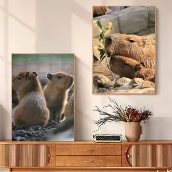 Kawaii Capybara Film Yapışkan Posterler Whitepaper Baskılar Posterler Sanat Çıkartmalar duvar tablosu - Görüntü 1  
