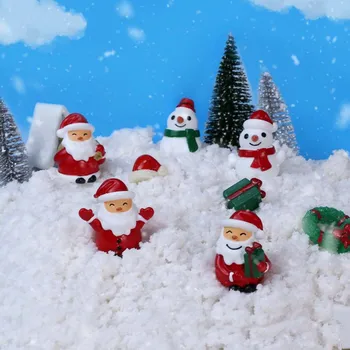 Heykelcik Minyatür Karikatür Kardan Adam Noel Baba Mikro Peyzaj Süsler Noel ev Dekorasyonu İçin Masaüstü Odası Dekorasyon - Görüntü 1  