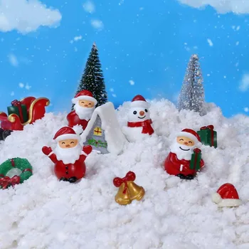 Heykelcik Minyatür Karikatür Kardan Adam Noel Baba Mikro Peyzaj Süsler Noel ev Dekorasyonu İçin Masaüstü Odası Dekorasyon - Görüntü 2  