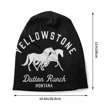 Dutton Ranch Yellowstone Bere Şapka Kaput Örme Şapka Erkek Kadın Moda Unisex Yetişkin Sıcak Kış Skullies Beanies Caps - Görüntü 2  