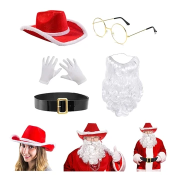 Cowgirl şapka ve gözlük Bandana Cadılar Bayramı rol oynamak Noel partisi için ayarla - Görüntü 2  