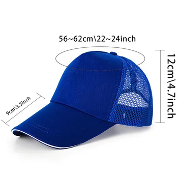 Kadınlar ve Erkekler Yaz Örgü Net beyzbol şapkası Rahat Kafatası Serisi Baskı Yeni Snapback Kemik beyzbol şapkası Casquette Mektup Mavi Kap - Görüntü 2  