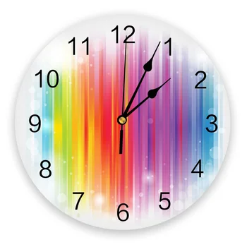 Çizgi Rengi Fantezi Şerit Doku Yatak Odası duvar saati Büyük Modern Mutfak Yemek Yuvarlak duvar saati s Oturma Odası İzle Ev Dekorasyonu - Görüntü 1  