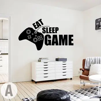 Yiyin Uyku Oyunu Duvar Sticker Çocuk Odası Çocuk Odası Oyun Oyuncu Xbox Gamepad Duvar Çıkartması Yatak Odası Oyun Odası Vinil - Görüntü 1  