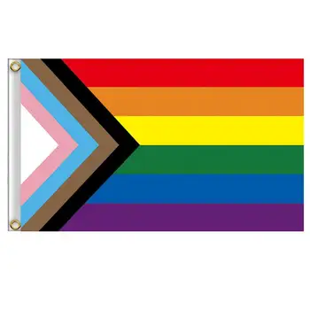 İlerleme Gurur Bayrağı Gökkuşağı bayrağı açık biseksüel ikili olmayan lezbiyen bayrağı Pirinç Grommets ile Toplum Desteğinizi göstermek için - Görüntü 1  