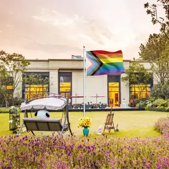 İlerleme Gurur Bayrağı Gökkuşağı bayrağı açık biseksüel ikili olmayan lezbiyen bayrağı Pirinç Grommets ile Toplum Desteğinizi göstermek için - Görüntü 2  