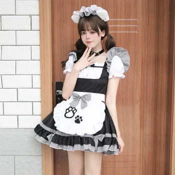 Yeni Varış Kedi Hizmetçi Kostüm büyük Boy Çünkü DressJapanese Sevimli Hizmetçi ile Siyah ve Beyaz Klasik Tasarım - Görüntü 2  
