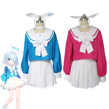 Oyun Mavi Arşiv Arona Denizci Elbisesi Jk Üniforma Anime Cosplay Kostüm Mavi Üst Etek Takım Elbise Kız parti giysileri Cadılar Bayramı Kostüm - Görüntü 1  
