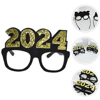 1 Çift Yeni Yıl parti gözlüğü Mezuniyet fotoğraf kabini Prop 2024 Yeni Yıl Gözlükleri - Görüntü 1  