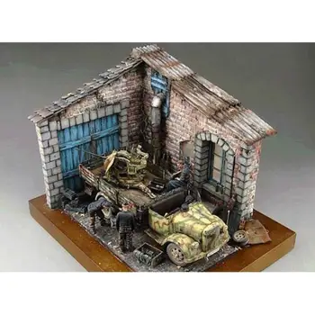 1: 35 Ölçekli Ahşap Kalıntıları Köşe Ev 3D Bulmaca Zanaat Kiti Diorama DIY Yapı - Görüntü 2  