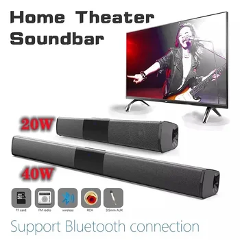 Taşınabilir 40W bluetooth hoparlör sütun Yüksek Güç Hoparlör TV SoundBar Bilgisayar Müzik Merkezi Bom Kutusu TF AUX USB radyo - Görüntü 2  