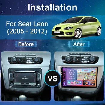 Seat Leon 2 için MK2 2005-2012 Android Araba Radyo Multimedya Video Oynatıcı GPS Navigasyon Carplay Dokunmatik Ekran Otomatik Stereo DSP - Görüntü 2  