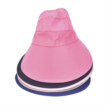 Yaz Güneş Koruma Katlanır güneş şapkası Kadınlar İçin Geniş Kenarlı Şapka Bayanlar Plaj siperlikli şapka Kız Tatil UV Koruma güneş şapkası - Görüntü 2  