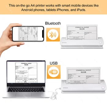 Paperang F1S Dövme Transfer Yazıcı 300dpi Bluetooth Taşınabilir A4 Termal Makinesi Mobil Baskı kağıt rulosu Ev Ofis Kullanımı - Görüntü 2  