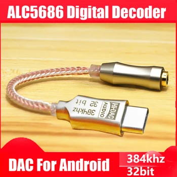 DAC ALC5686 CX31993 USB Tip C 3.5 mm Kulaklık Amplifikatör HiFi ses şifre çözücü AMP Adaptörü Ses Kartı Dijital Dekoder Android İçin - Görüntü 1  