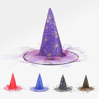 Cadılar bayramı cadı şapkası Örgü cadı şapkası Makyaj Kostüm Prop Cosplay Topu cadı şapkası Cadılar Bayramı Headdress Parti Kapaklar İyilik - Görüntü 2  