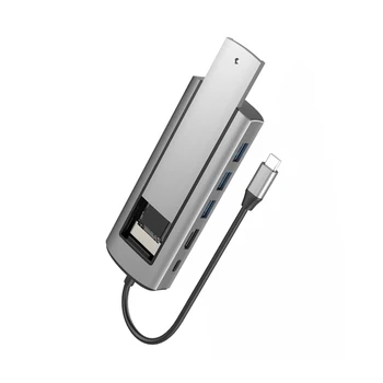 USB3. 0 HUB Disk Depolama Fonksiyonu İle M. 2 SSD NVMe SATA Tip C HDMI Uyumlu HDD Yerleştirme İstasyonu PC Tablet Aksesuarları - Görüntü 2  