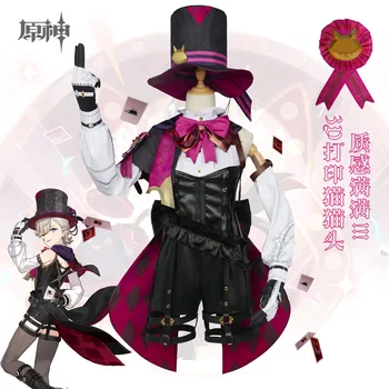 Anime Genshin Darbe Lyney Cosplay Elbise Oyunu Lynette Cosplay Kostümleri Cadılar Bayramı Partisi Elbiseler Peruk Kıllar Kadınlar İçin - Görüntü 1  