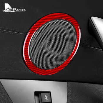 Karbon Fiber Araba Kapı Ses hoparlör Çerçeve Halka Trim Sticker Bmw İçin Z4 E85 E86 2003-2008 Roadster Aksesuarları İç - Görüntü 2  