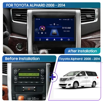 MAMSM Kablosuz CarPlay Android otomobil radyosu Toyota Alphard 2008 - 2014 İçin 4G Araba Multimedya Oynatıcı Navigasyon GPS Hiçbir 2din 2 din - Görüntü 2  