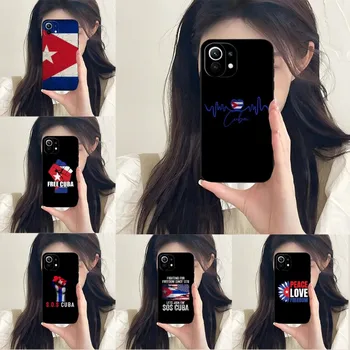 Küba Bayrağı telefon kılıfı İçin Xiaomi 11T 11X 11 11i 12 12Pro 10T 10TPro 10S 10Pro Pro Lite Ultra MIX4 SİVİL Funda Siyah Kapak - Görüntü 1  
