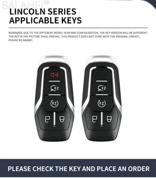 Çinko Alaşım Araba Akıllı Uzaktan Anahtar Kılıfı Koruyucu Tutucu Kabuk Lincoln MKZ İçin MKC MKX 2016 2017 Anahtarsız Anahtarlık Aksesuarları - Görüntü 2  