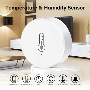 10 ADET Zigbee Akıllı Sıcaklık Ve Nem Sensörü Tuya Alexa Google Akıllı Yaşam APP Kapalı Termometre Higrometre uzaktan kontrol monitörü - Görüntü 2  