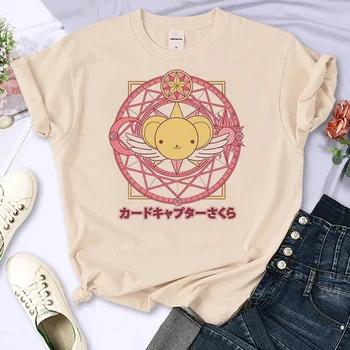 Cardcaptor Sakura Tee kadın streetwear Y2K tasarımcı t shirt kadın 2000s giysileri - Görüntü 1  
