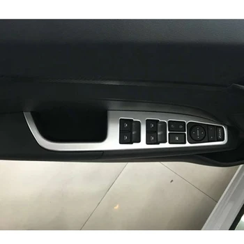 Hyundai Elantra 2017 2018 için 19 2020 LHD ABS Mat Araba pencere camı Kaldırma Düğmesi Anahtarı Paneli Dekoratif Sticker Aksesuarları - Görüntü 2  