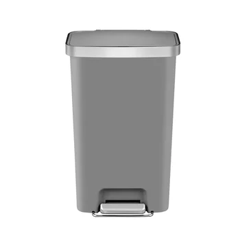 11.9 Galon Çöp Tenekesi, Plastik Mutfak Basamaklı Çöp Tenekesi, Gri Çöp Kutuları - Görüntü 2  