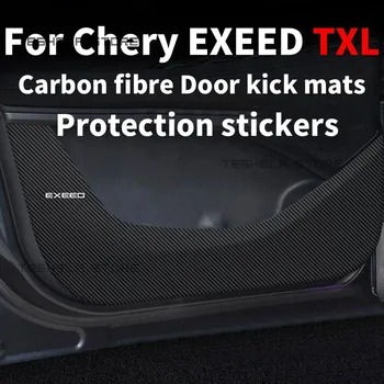 Chery EXEED için TXL 2022 2023 2024 Kapı Anti Kick Pad Koruma Çıkartmalar Karbon Fiber İç Yan Kenar Filmi Araba Aksesuarları - Görüntü 1  
