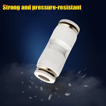 Beyaz PG Pnömatik Hızlı Ekleme Düz Redüktör Ortak 4 6 8 10 12mm Hava/Su Hortumu Boru İtme Düz Gaz Hızlı Bağlantı - Görüntü 2  