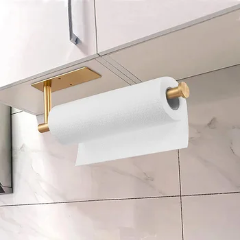 Kendinden Yapışkanlı tuvalet kağıt havlu tutacağı Punch - ücretsiz rulo kağıt havlu tutucu Mutfak Kanca Depolama Tutucu Paslanmaz Çelik Duvara Monte - Görüntü 2  