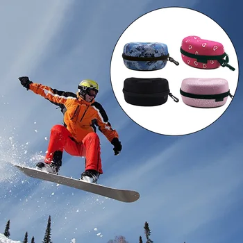 1 adet Sıcak Satış Koruma Naylon Kayak gözlük kılıfı Kar Kayak Gözlüğü Kutusu Su Geçirmez Snowboard Çantası gözlük kılıfı Fermuar Sert Kutu Çanta - Görüntü 2  