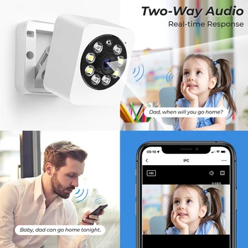 1080P Tuya WiFi Survalance Kamera Evcil bebek izleme monitörü CCTV Kablosuz IP Kameralar PIR Hareket Algılama Akıllı Ev Güvenlik Koruma - Görüntü 2  