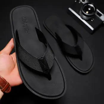 WEH flip flop erkekler tasarımcı plaj yaz slaytlar erkekler için lüks marka Ayakkabı siyah yumuşak Moda erkek terlikleri büyük boy 47 48 - Görüntü 2  