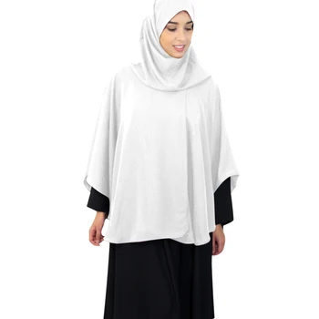 Mütevazı Büyük Khimar Müslüman Kadınlar Namaz Başörtüsü Overthead Üstleri Giysi Şal Peçe Burka Arapça Kapüşonlu Pelerin İslam Ramazan Giyim - Görüntü 2  