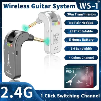 Gitar Kablosuz Verici Alıcı 4 Kanal 2.4 GHz Elektrikli Üfleme Borusu Ses İletim Alıcı-verici - Görüntü 2  