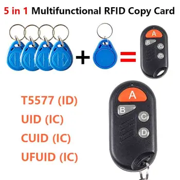 1 Adet RFID Çoklu Anahtar Fob 5 in 1 EM4305 T5577 Yeniden Yazılabilir KİMLİK Etiketi Kartı 1K S50 UID Değiştirilebilir CUID UFUID IC 13.56 MHz Kopya Klon - Görüntü 2  
