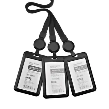 Isim kartı geri çekilebilir makaralı isimlik Kartvizit Siyah Çalışma Kartı Kapağı Göğüs Etiketi Makarası Klip kimlik kartı tutucu Ofis Malzemeleri - Görüntü 1  