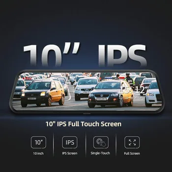 Çizgi Kam 10 İnç araba dvr'ı Arka Kamera Full HD 1080P Sürücü Video Kaydedici Registrator Otomatik Dikiz Çift Dashcam Kara Kutu - Görüntü 1  