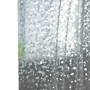 Şeffaf Duş Perdesi Astarı, Çakıl Desenli Hafif Plastik Banyo Duş Perdesi - Görüntü 1  