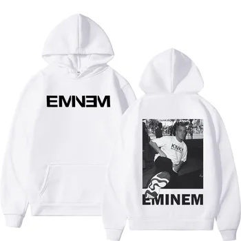 Rapçi Eminem Grafik Hoodie Erkekler Kadınlar Yüksek Kaliteli Polar Kazaklar Sonbahar Kış Moda Vintage kapüşonlu eşofman üstü Streetwear - Görüntü 2  