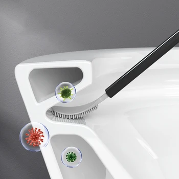 Toptan Hiçbir Ölü Açı Yıkama Tuvalet Fırçası Asılı Tuvalet Temizleme Fırçası Yaratıcı Set Tuvalet Temizleme Fırçası - Görüntü 2  