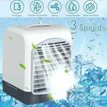 REKLAM Taşınabilir Mini Masaüstü Klima USB Küçük Fan Soğutma Nemlendirici Aromaterapi Hava Soğutucu Buzlu Su Deposu - Görüntü 1  