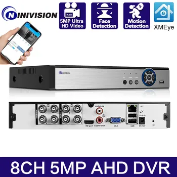 Altı Bir CCTV Mini IP Kamera DVR TVI CVI AHD CVBS Dijital Kaydedici Destekler 8CH 5MP AHD Kamera Güvenlik Koruma sabit disk - Görüntü 1  