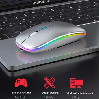 Kablosuz Fare Bluetooth Uyumlu / 2.4 G İki bağlantı modu Şarj Edilebilir RGB Fare Oyun Sessiz Fareler Bilgisayar Laptop İçin - Görüntü 2  