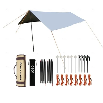 Hamak Yağmur Sinek Çadır Taşınabilir Su Geçirmez kamp Tarp Barınak Hafif tarps çadır Açık flysheet Yürüyüş Güneşlik - Görüntü 1  