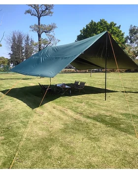 Hamak Yağmur Sinek Çadır Taşınabilir Su Geçirmez kamp Tarp Barınak Hafif tarps çadır Açık flysheet Yürüyüş Güneşlik - Görüntü 2  